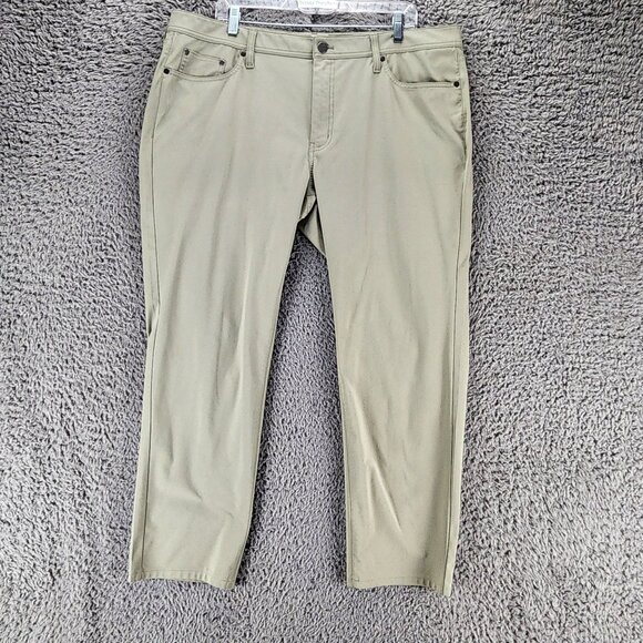 J. Hilburn Pants Mens 40x27 SLL Green Stretch Mid Rise Slim Fit *GUC* - Picture 1 of 14